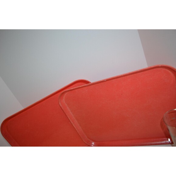Vintage Trays 1950s Orange School Camp Restaurant Serving Fiberglass - Picture 3 of 6